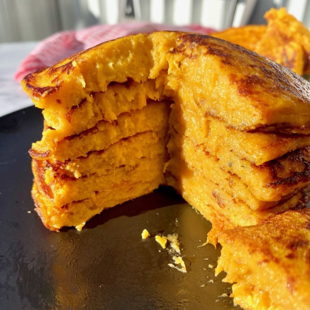 Roast Pumpkin Pancakes gooey