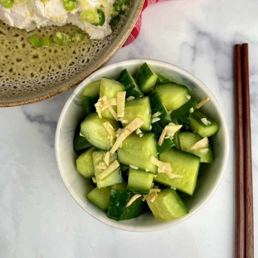 Pickled Ginger Cucumber Side Dish