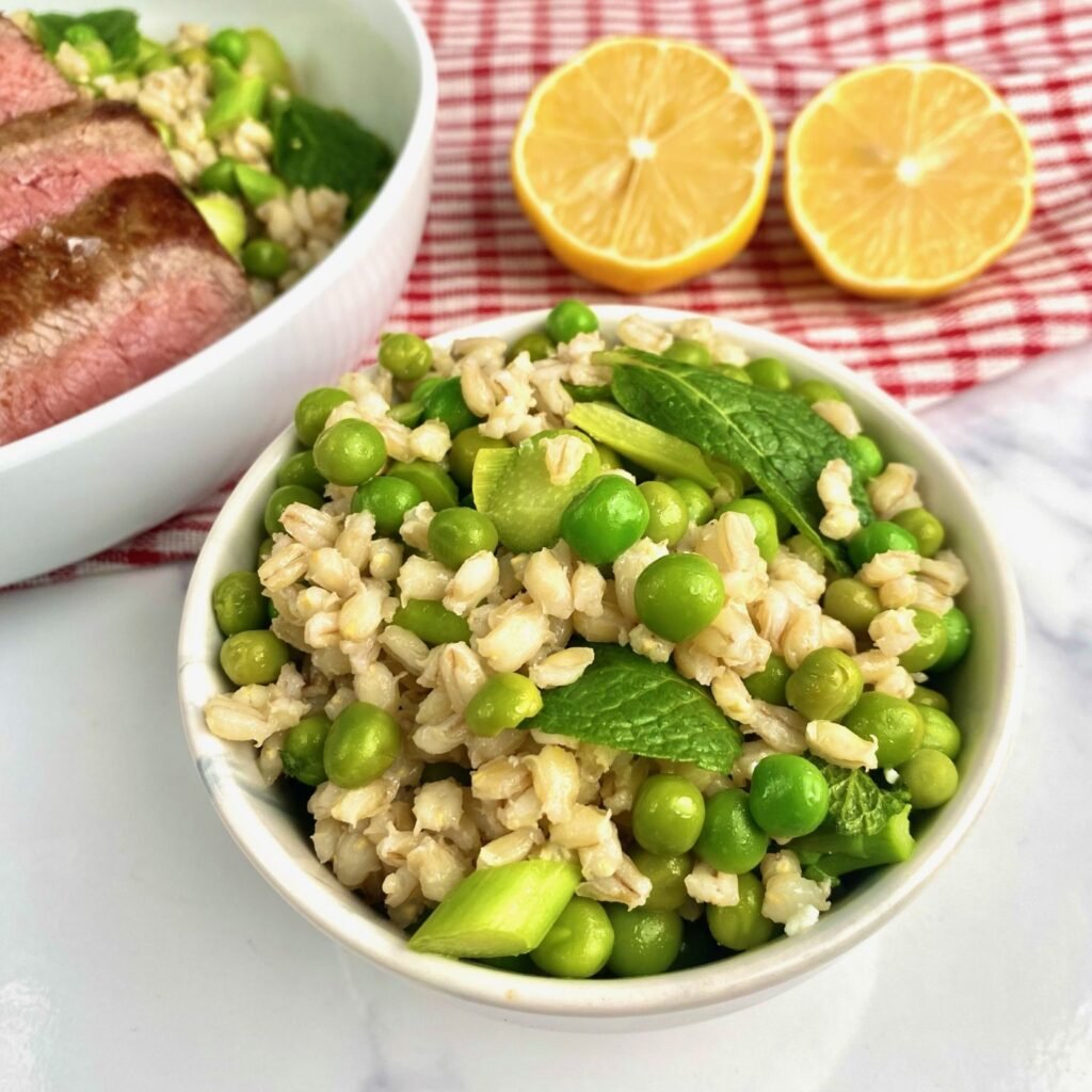 Pea, Mint, and Asparagus Barley Salad
